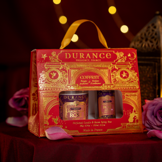 Coffret Bougie et Parfum d'Ambiance Rose Sultane étui 2