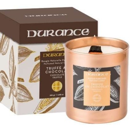 Bougie Parfumée Naturelle Mèche Bois Truffe au Chocolat
