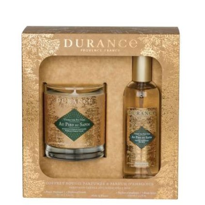 Coffret Au Pied du Sapin de Noel Bougie Parfumee Cire Naturelle et Parfum d'Ambiance Made in France