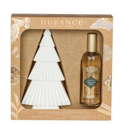 Coffret Parfum d'Ambiance et Sapin à Parfumer en Céramique Au Pied du Sapin