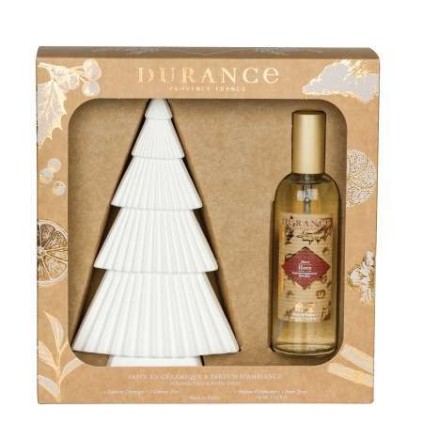 Coffret Parfum d'Ambiance et Sapin à Parfumer en Céramique Houx