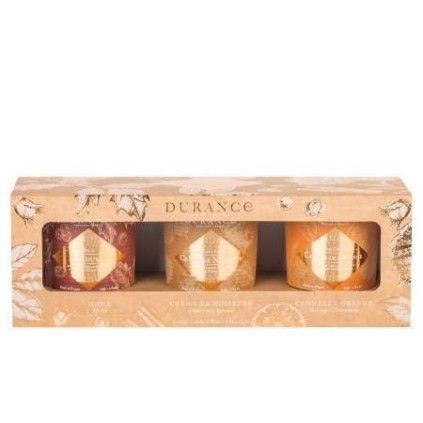 Coffret 3 Mini Bougies Parfumees Naturelles Kraft Made in France