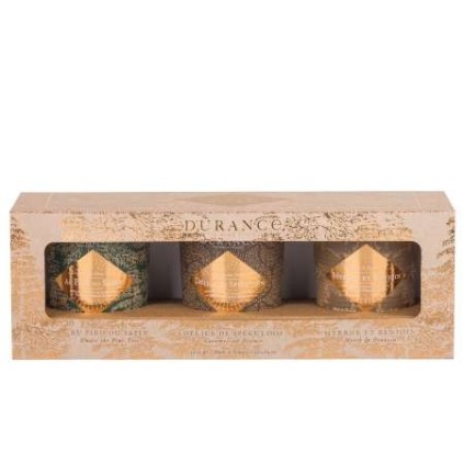 Coffret 3 Mini Bougies Parfumees Naturelles Blanc Made in France
