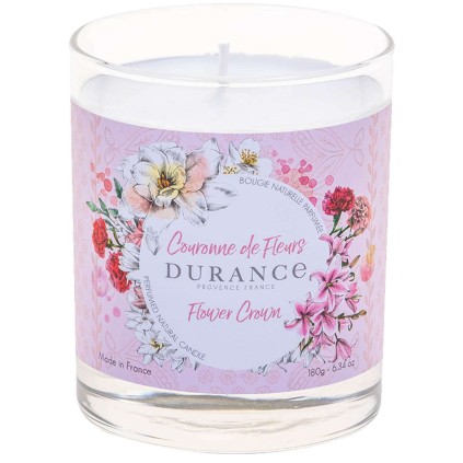 Bougie Parfumée Cire Naturelle Végétale Couronne de Fleurs