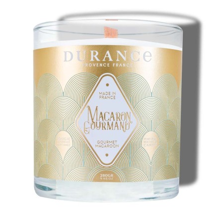 Bougie Mèche Bois Parfumée Macaron Gourmand