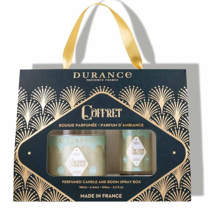 Coffret Bougie Parfumée et Parfum d'Ambiance Macaron Gourmand - Durance