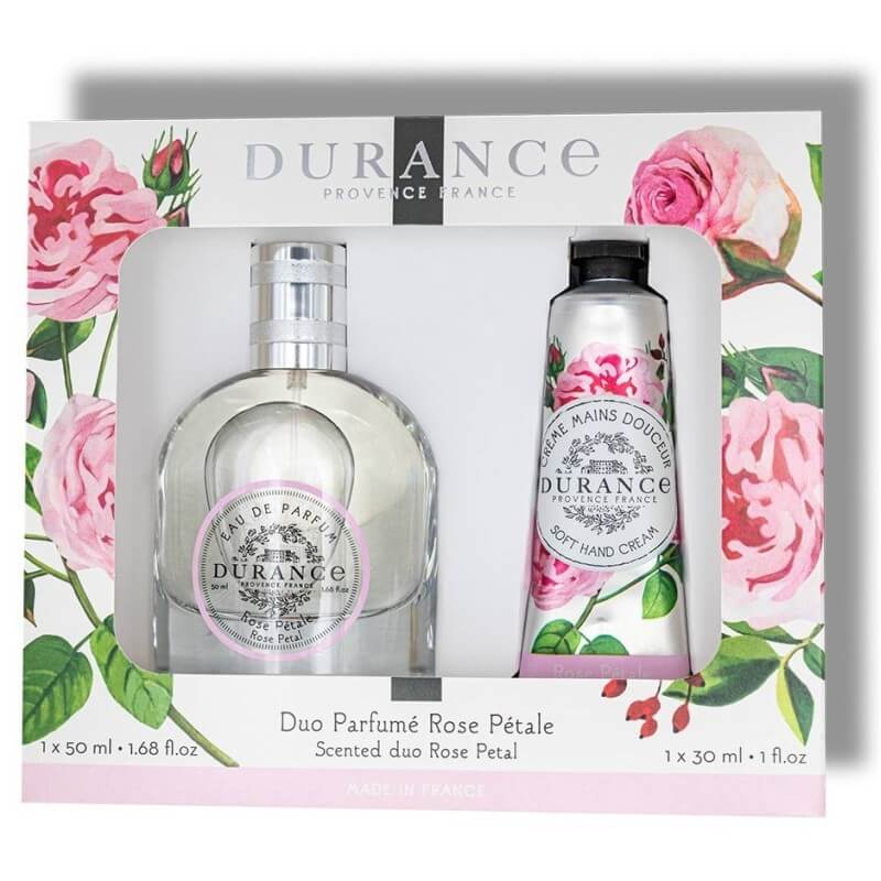 Coffret Parfum et Crème Mains Rose Pétale - Durance