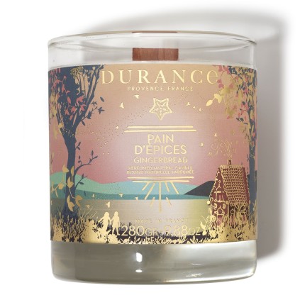 Bougie Mèche Bois Pain d'Epices - Durance