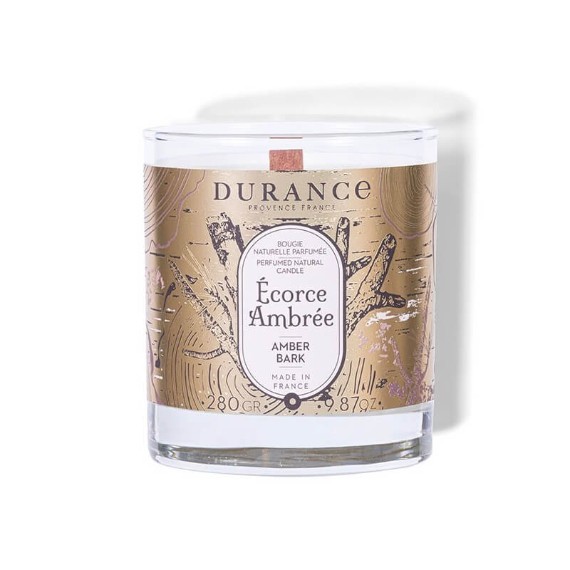 Bougie Mèche en Bois Écorce Ambrée - Durance