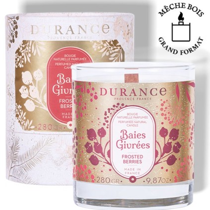 Bougie Mèche en Bois Baies Givrées - Durance