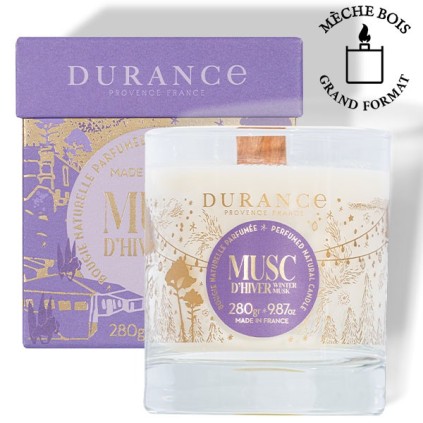 Bougie Mèche en Bois Musc d'Hiver - Durance