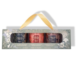 Coffret Bougies Parfumées (Sapin, Cannelle Orange, Marrons glacés)