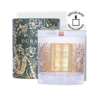 Bougie Mèche en Bois Poire Succulente