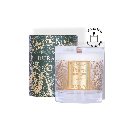 Bougie Mèche en Bois Poire Succulente