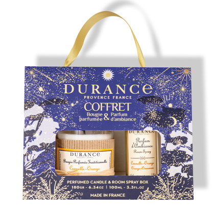 Coffret Bougie et Parfum d'Ambiance Cannelle-Orange - Edition Noël